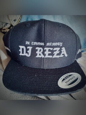 The Classic Black Snapback Hat -  "DJ REZA" Los Angeles Memorial